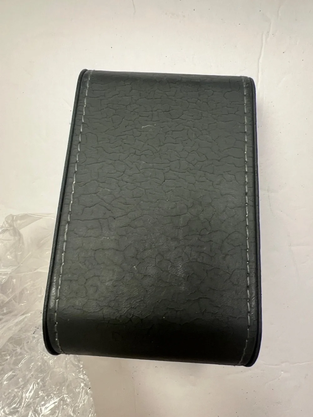 Vintage Movado Gray Textured Leather Watch Travel Case Empty , Used.